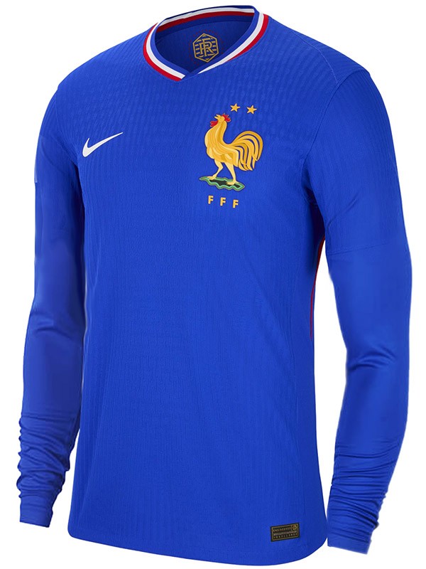 France domicile maillot à manches longues uniforme de football premier kit de football pour hommes hauts chemise de sport coupe Euro 2024